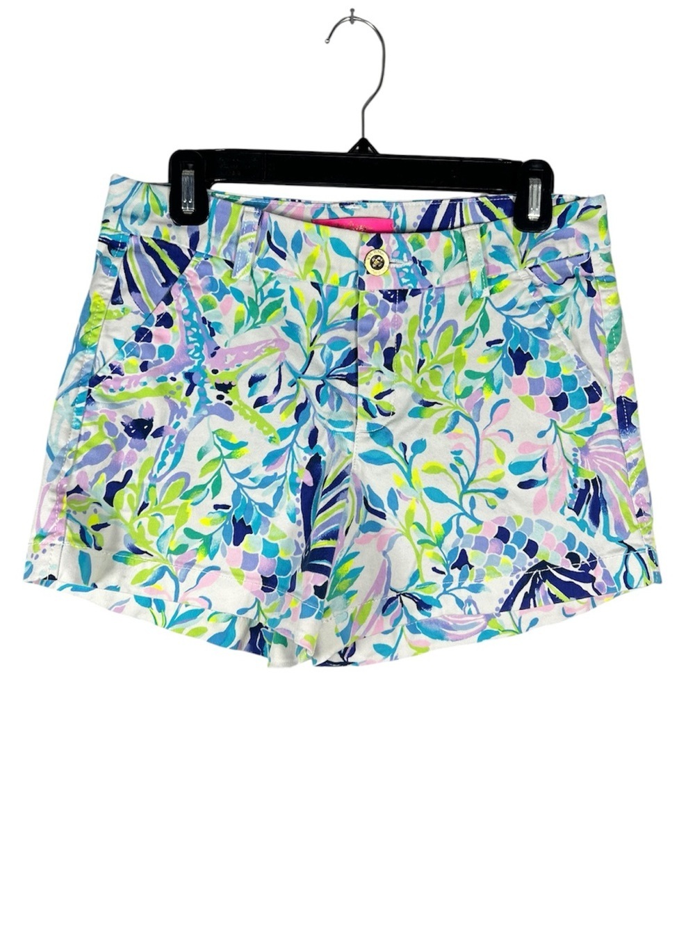 Lilly Pulitzer Callahan Stretch Shorts in the "Resort White Shell Beach" print 6